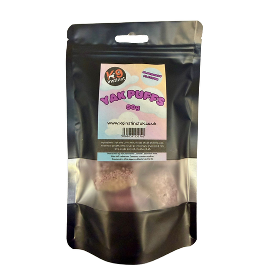 Yak milk puffs for dogs - blueberry flavour
