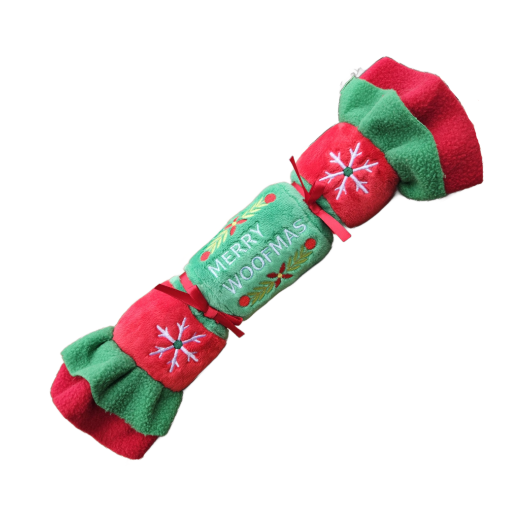 H/P Plush Christmas Cracker dog toy