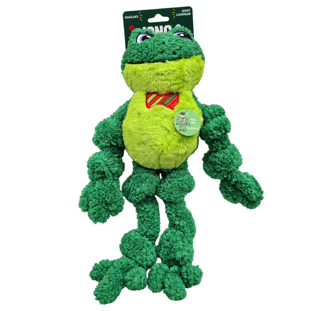 KONG Holiday 2026 Knots Bow Tie Frog Large XL