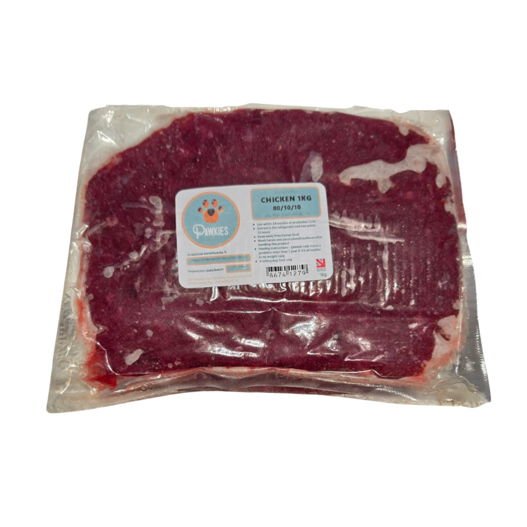 Pawkies Bulk Chicken 10x1kg 80/10/10