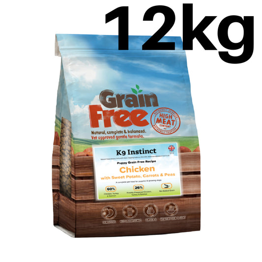 Puppy Chicken with Sweet Potato,Carrots & Peas, Grain Free 12kg