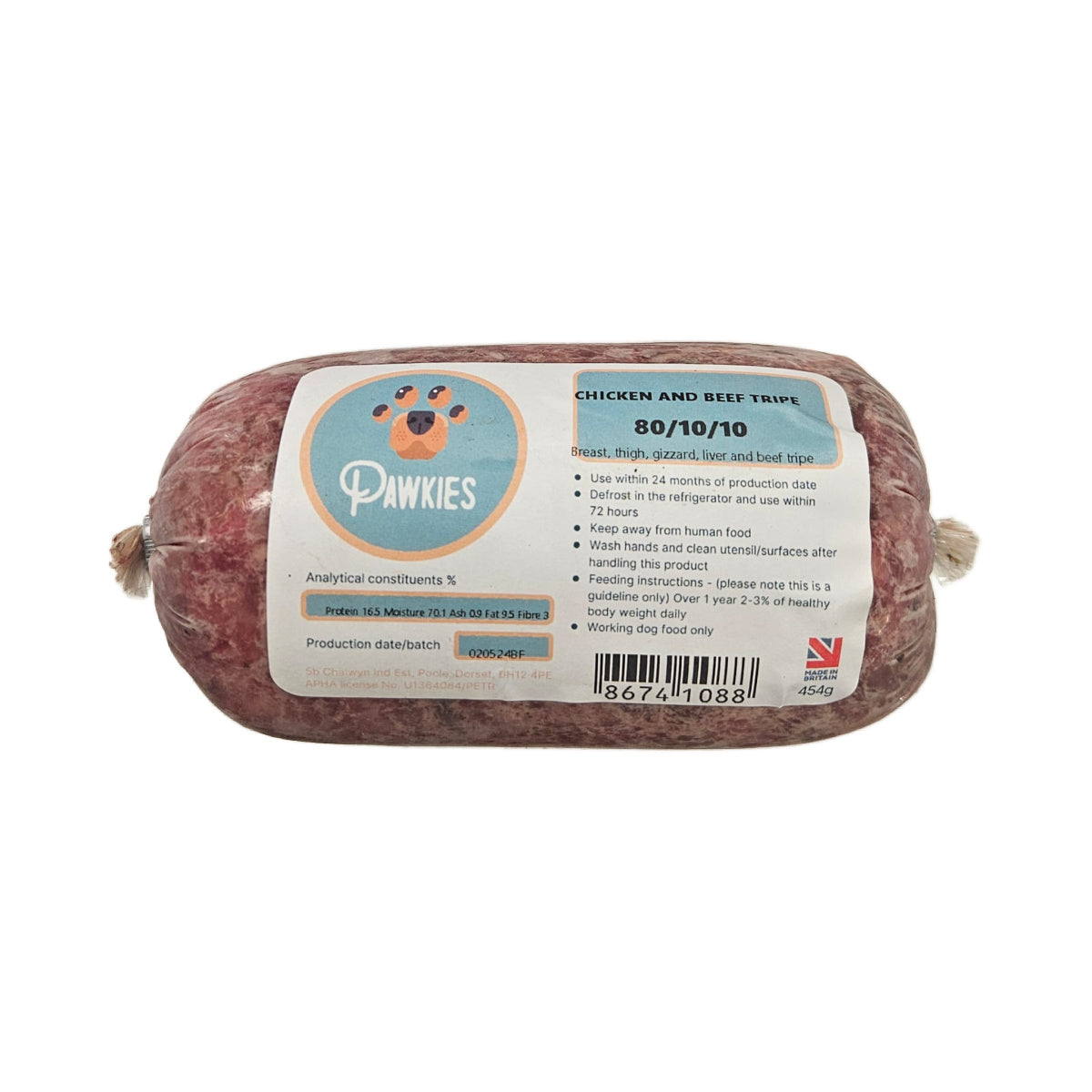 Pawkies raw dog food with free home delivery in Bristol