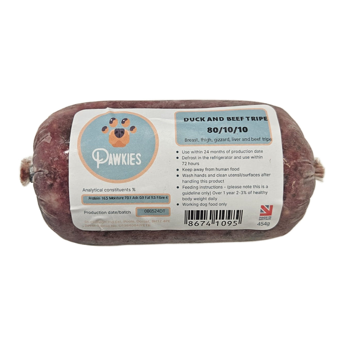 Pawkies raw dog food with free home delivery in Bristol