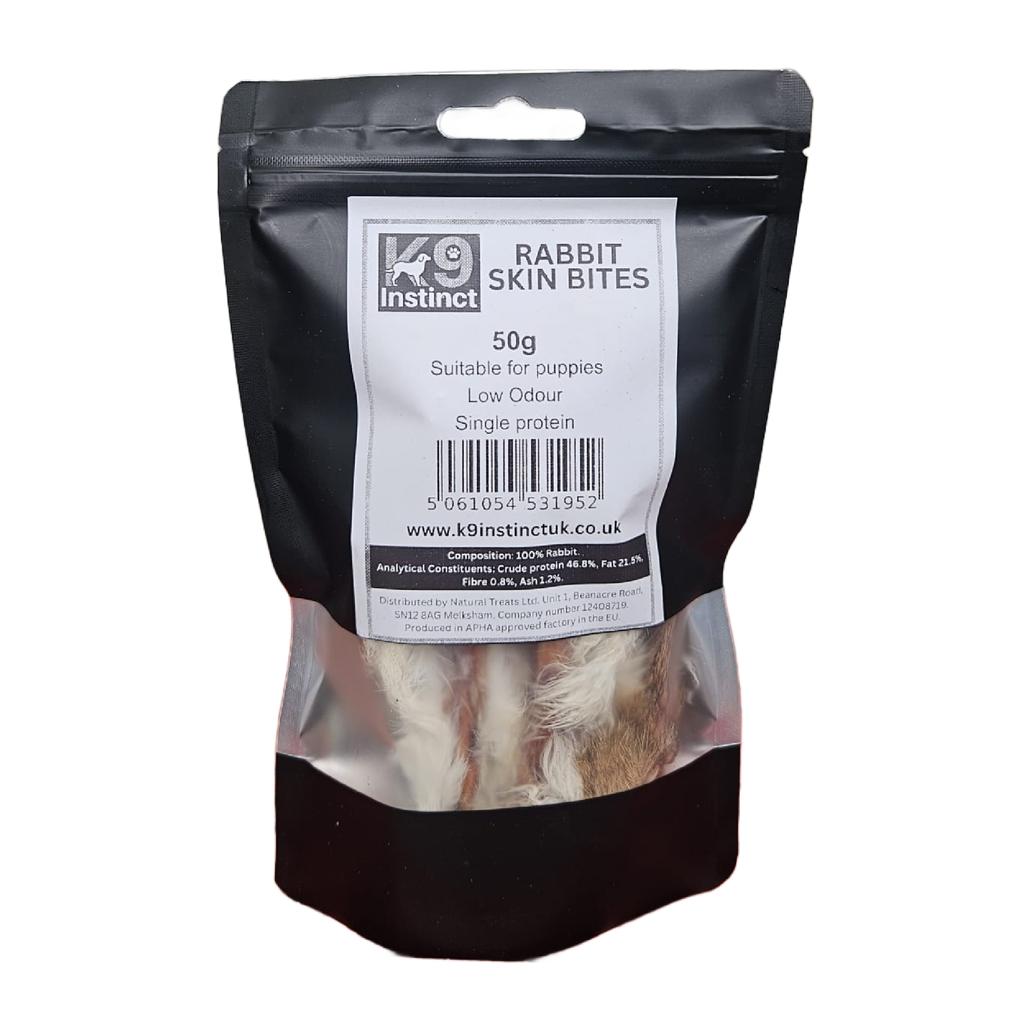 Rabbit skin bites for dogs