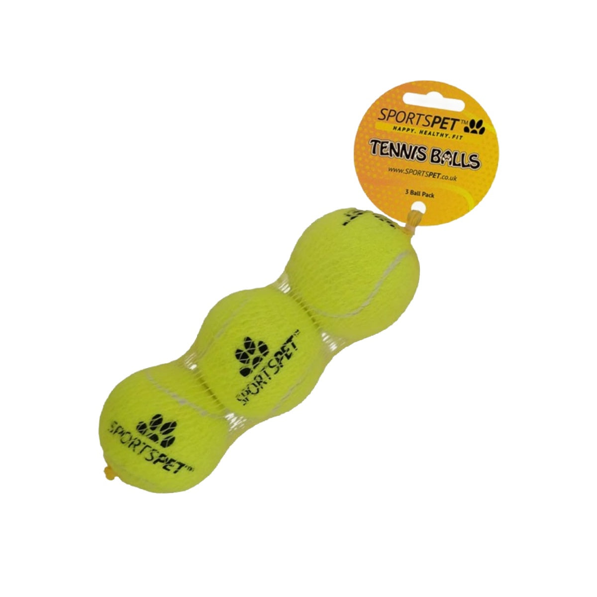 Sportspet Yellow Tennis Balls 3pk