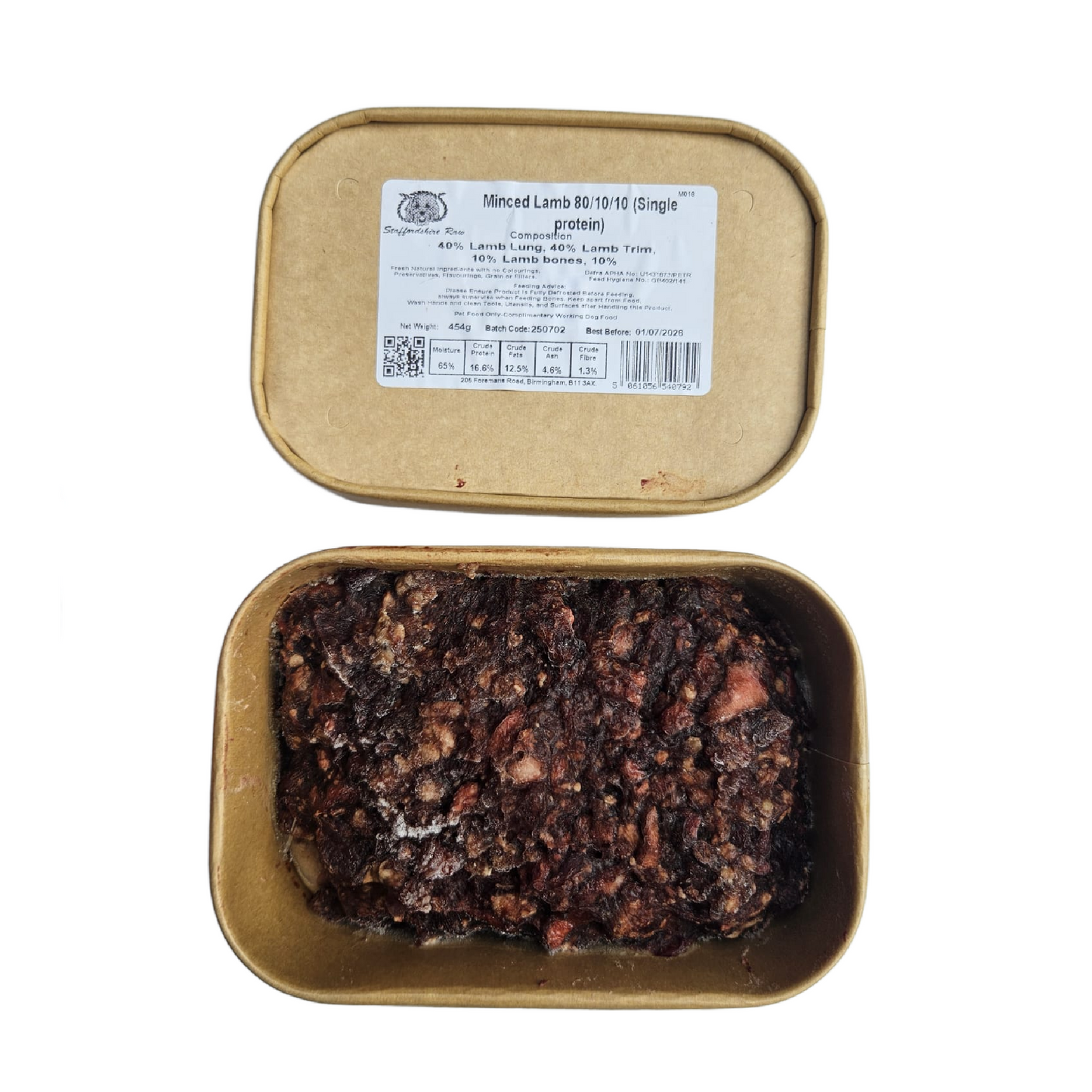 Staffordshire Raw dog food in carboard packaging in Bristol