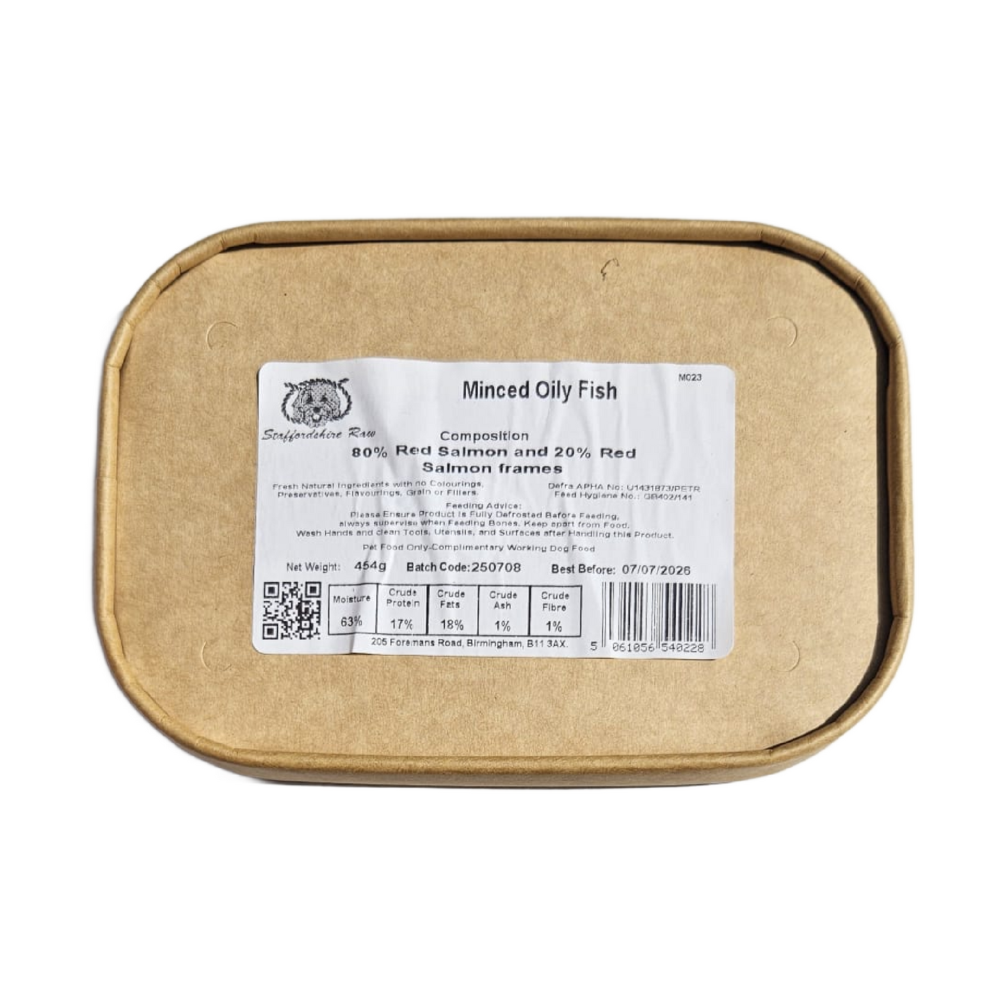 Staffordshire Raw dog food in carboard packaging in Bristol