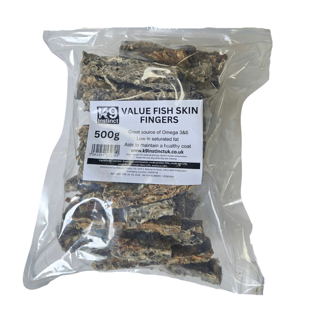 Natural fish skin chews for dogs