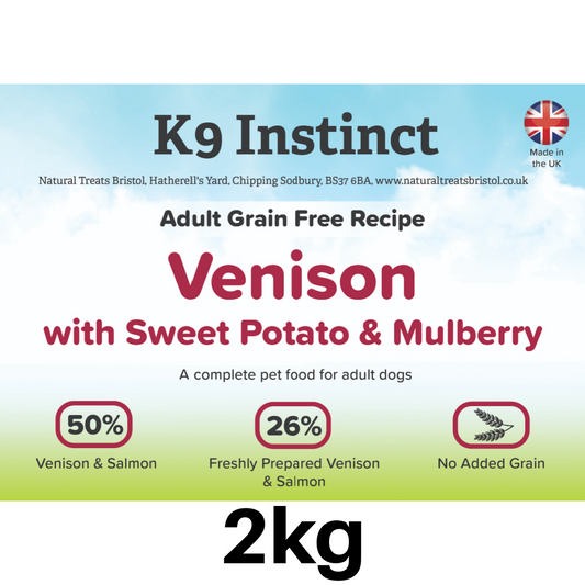Venison Sweet Potato & Mulberry 2kg - Grain Free dry dog food