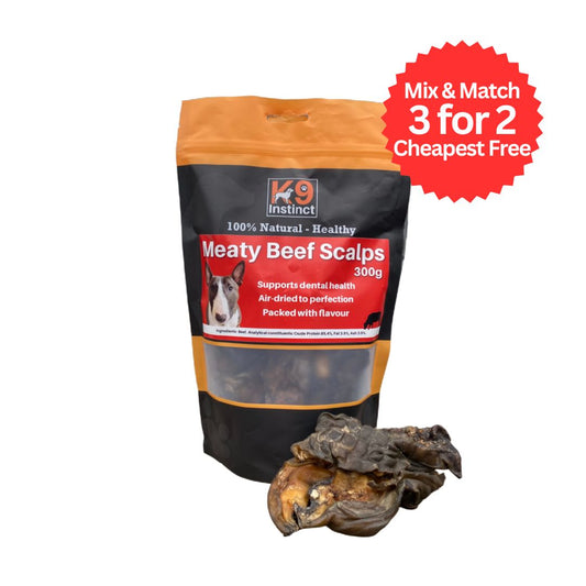 K9 Instinct UK Meaty beef scalp - natural dog chews