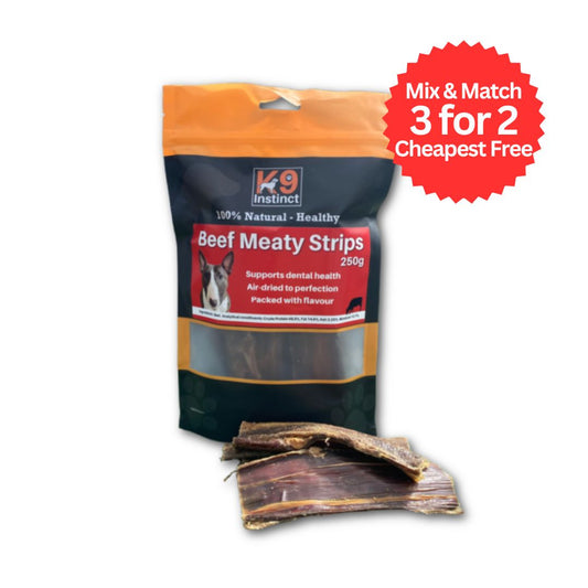 K9 Instinct UK Beef Meaty Strips - natural dog chew