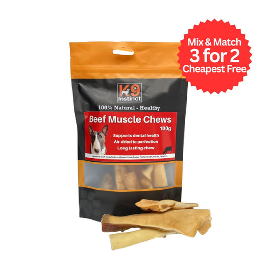 K9 Instinct UK Beef Muscle Chews - natural dog chew