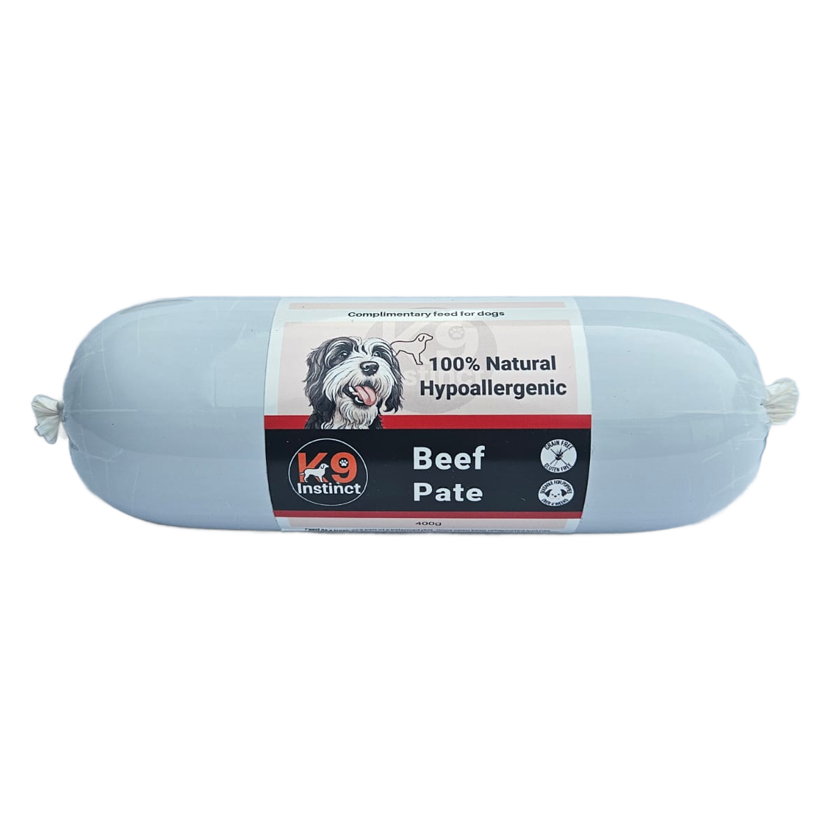 Roll of K9 Instinct Beef Pate for dogs free shipping in UK
