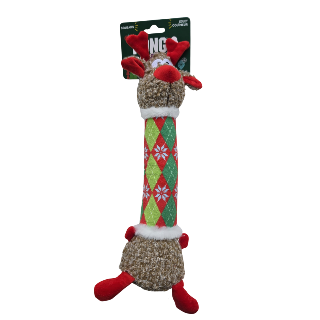 KONG Holiday 2026 Shakers Luvs Argyle Reindeer Medium