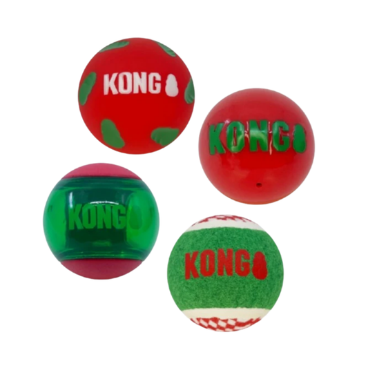 KONG Holiday 2026 Occasions Balls 4pk - Medium