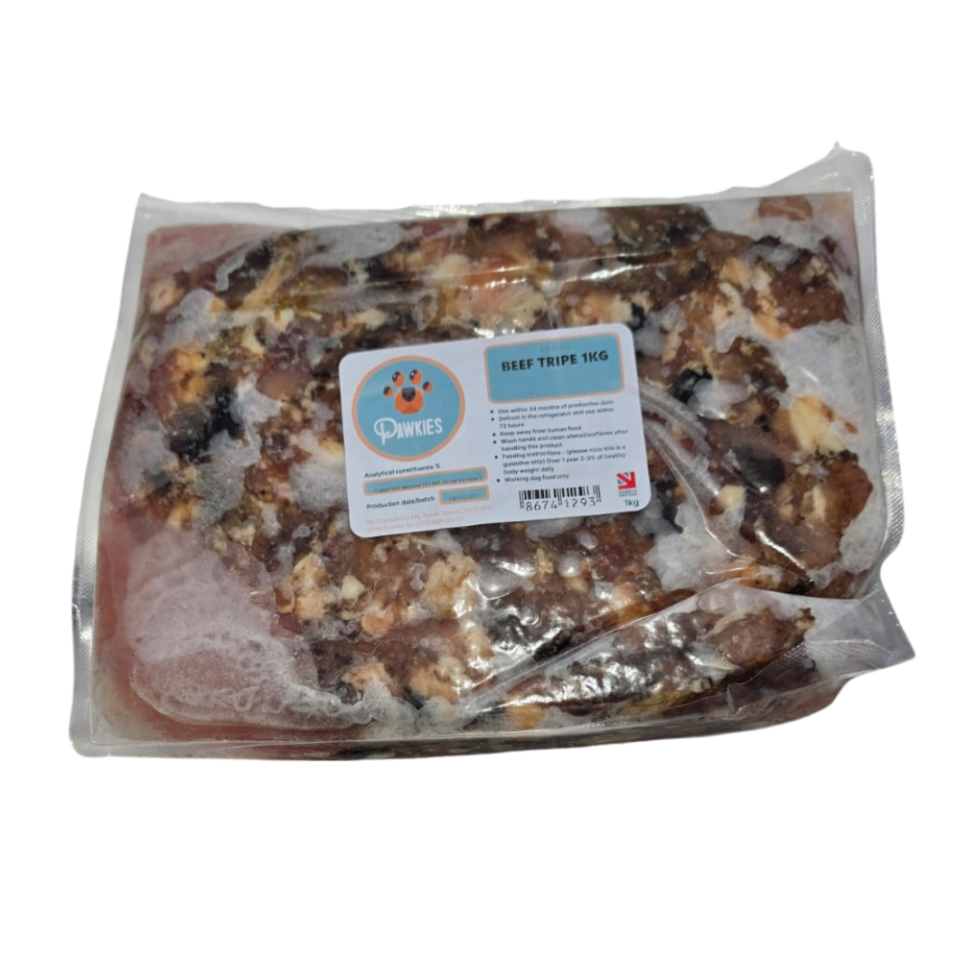 Pawkies Bulk Beef Tripe 10x1kg