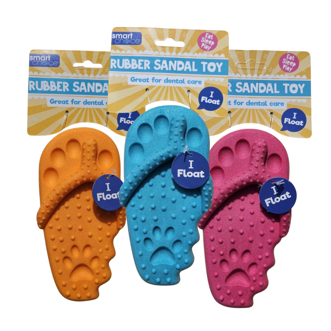 SC Floating Rubber Sandal Dog Toy 16.5cm Assorted Colours