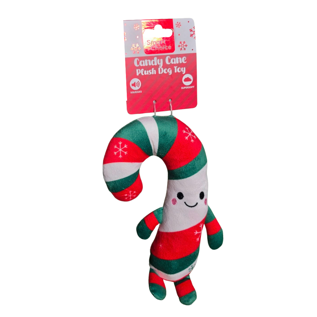 SC Christmas Squeaky Candy Cane dog toy 25cm - Assorted