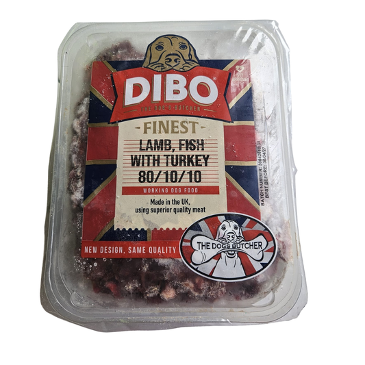Lamb, fish with turkey raw mince for dogs