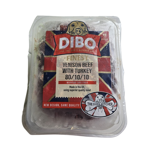 Venison, beef with turkey raw mince for dogs