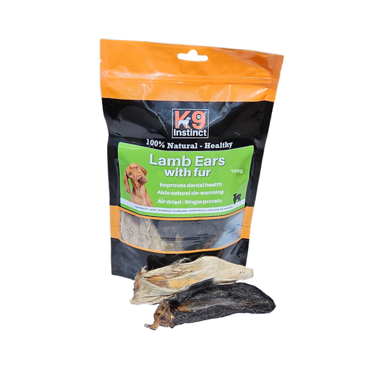 K9 Instinct Lamb Ears with Fur 100g