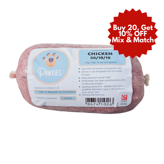 Pawkies Chicken 80/10/10 454g