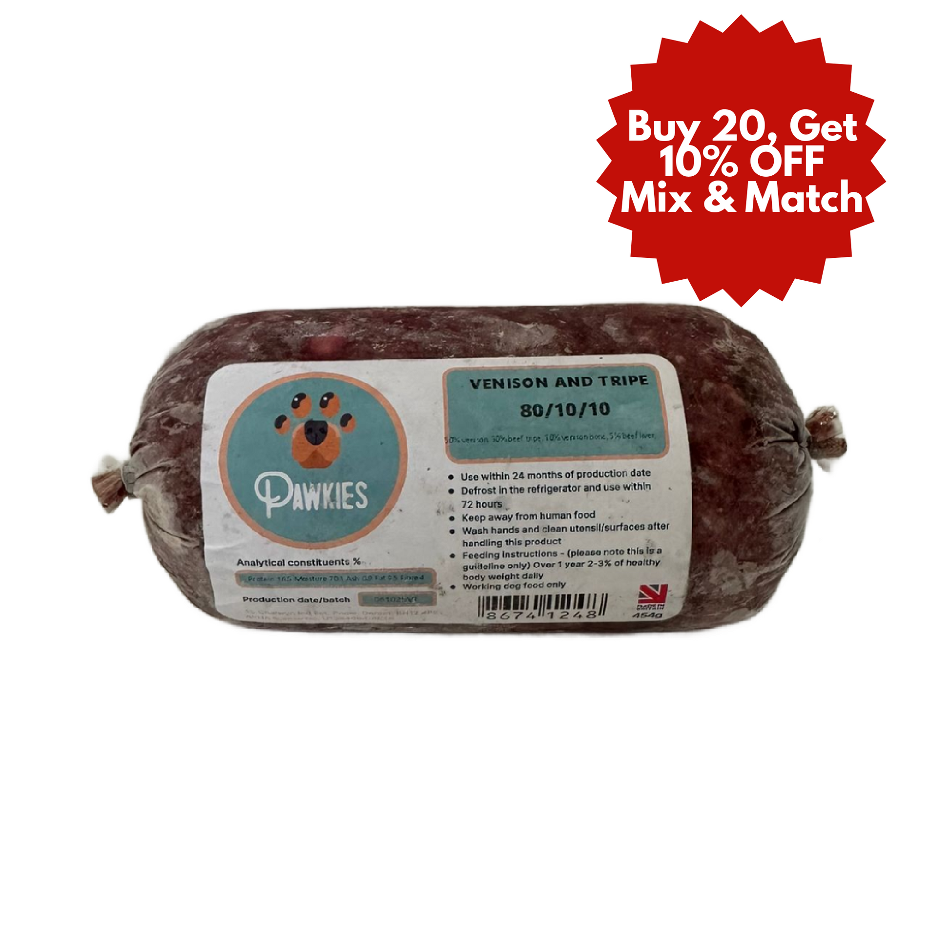 Pawkies raw dog food with same day free delivery in Bristol