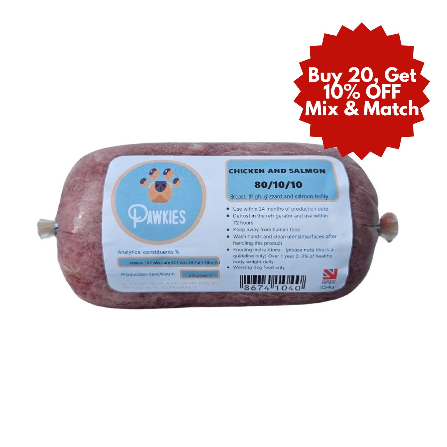 Pawkies raw dog food with free home delivery in Bristol