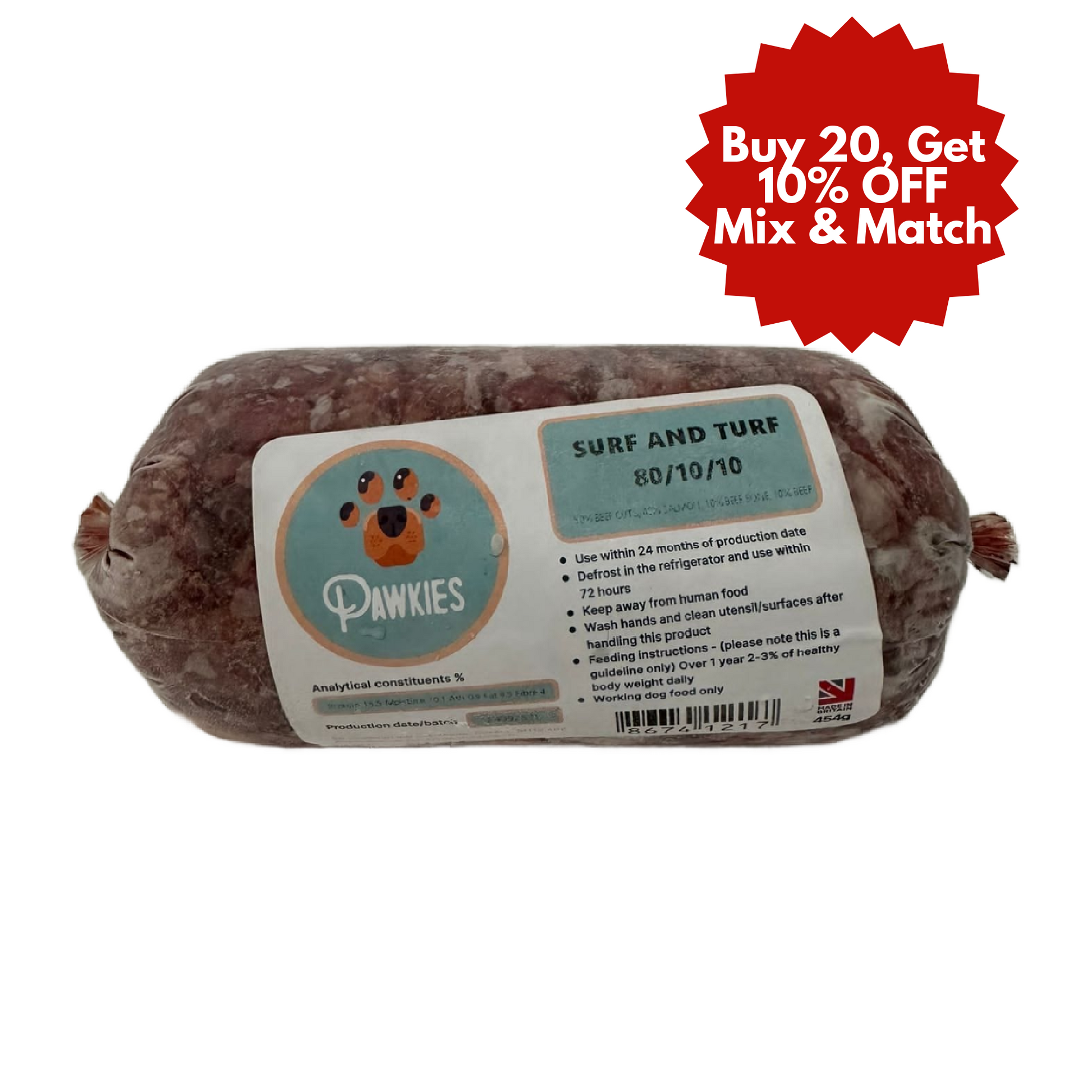 Pawkies raw dog food with same day free delivery in Bristol