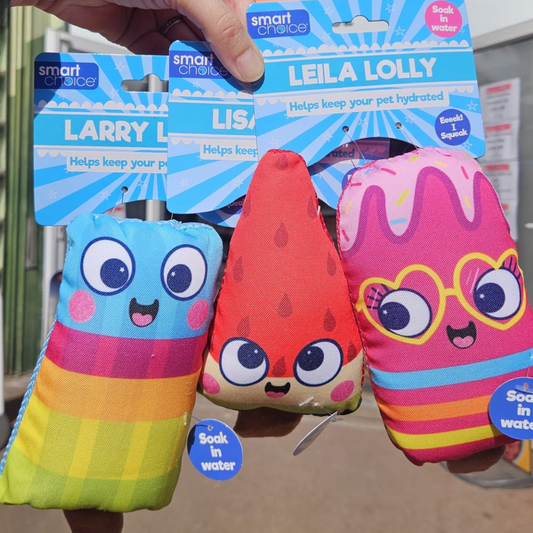 Hydrating Squeaky Plush Ice Lolly Dog Toy