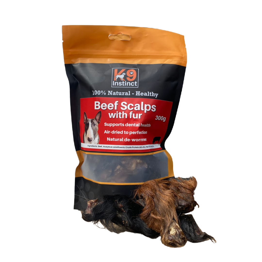 K9 Instinct UK Beef Scalp with fur - natural dog chew