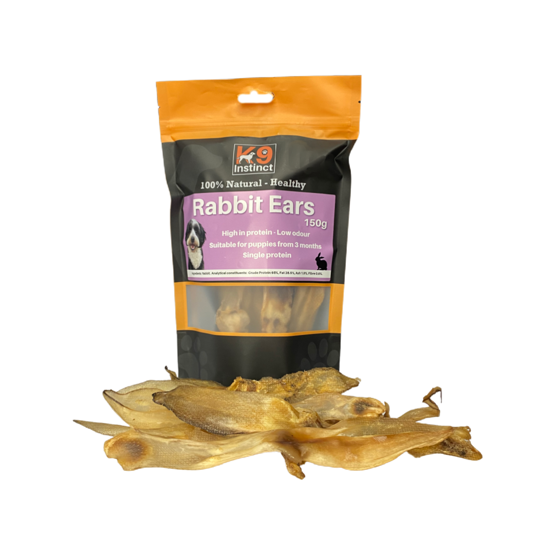 K9 Instinct UK Rabbit ears - natural dog chew