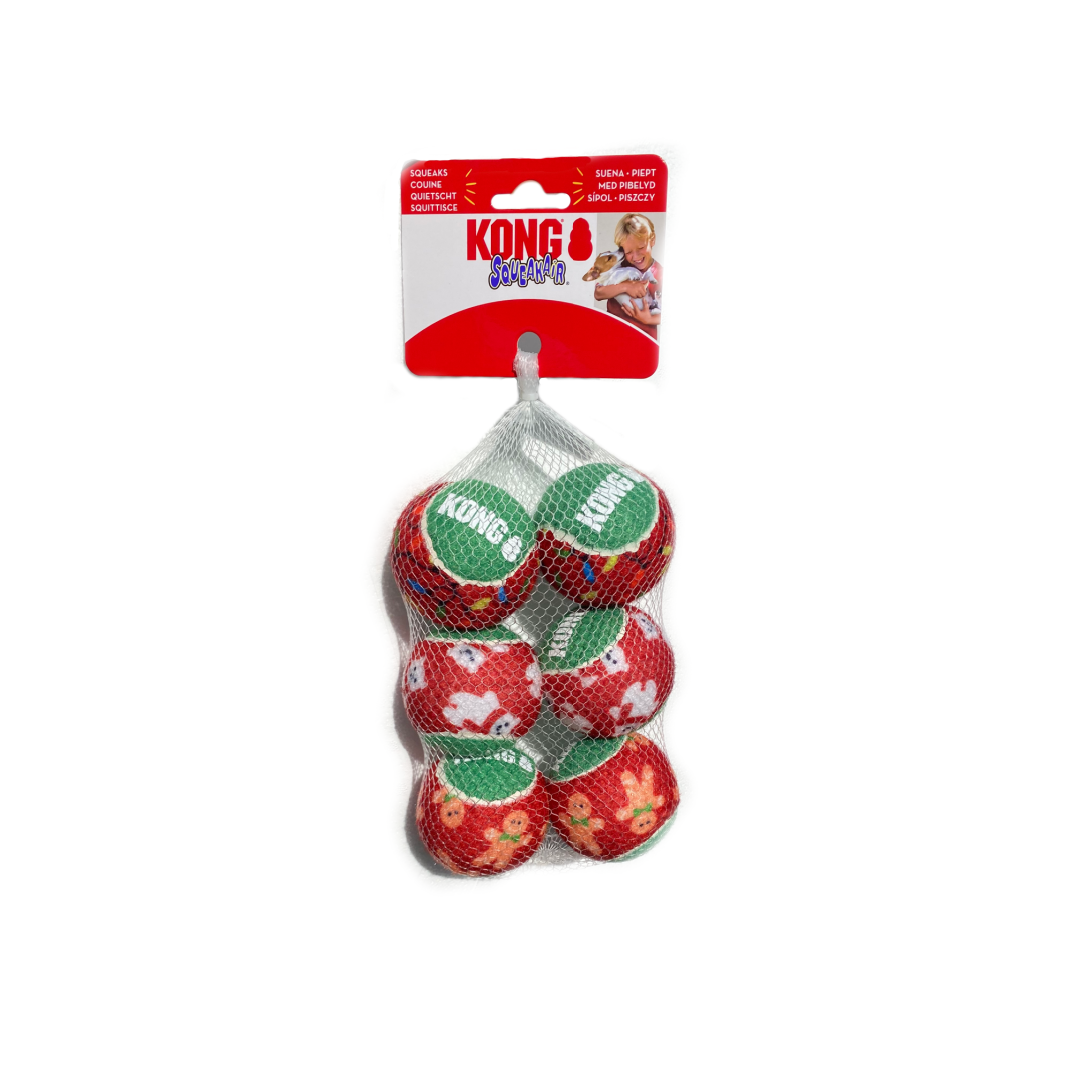 Kong Holiday Squakair Balls 6pk - M